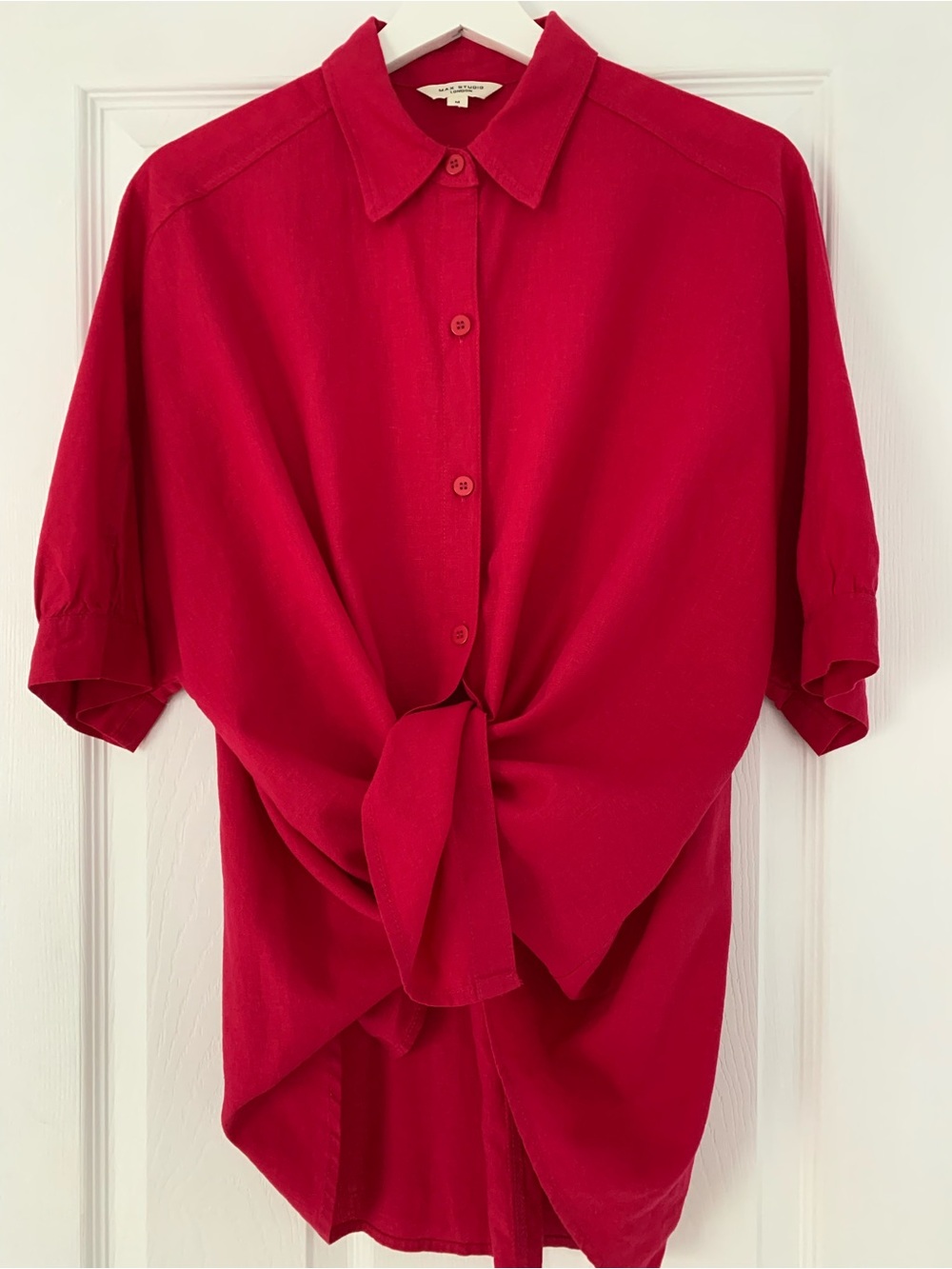 Max Studio Hot Pink Casual Button Down Shirt